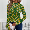 Green Bay Football Yellow Green Women’s High-Neck Long Sleeve Top – Game Day Streetwear – casual fan outfit, football shirt, image 1.0