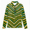 White Smoke Green Bay Football Yellow Green Women’s Quarter Zip Long Sleeve Sport Shirt – Game Day Streetwear