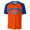 Varsity New York Baseball Fan T-Shirt in Orange and Blue tee – lightweight game day shirt, breathable comfort wear, image 1.0