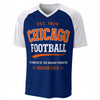 Chicago Football EST 1920 Blue and White V Neck Game Day T Shirt – football shirt, sportswear style, image 1.0