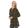 kansas jayhawks tartan plaid oversized button up women shirt iowa hawkeyes tartan plaid oversized button up women shirt women's long shirt women tartan plaid game day fashion