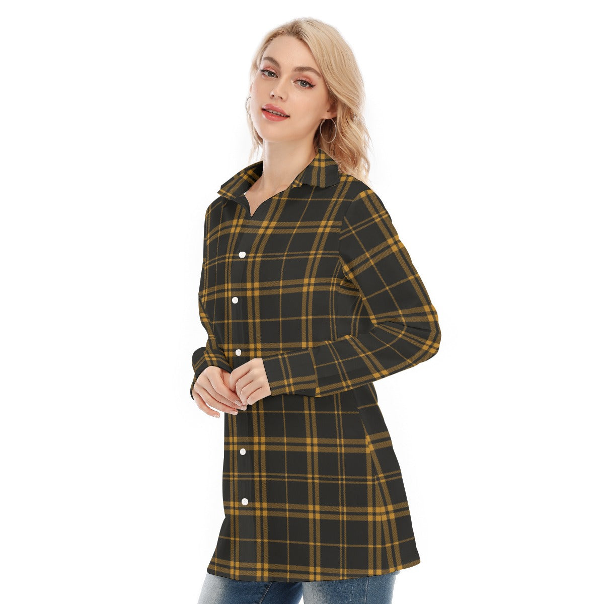 kansas jayhawks tartan plaid oversized button up women shirt iowa hawkeyes tartan plaid oversized button up women shirt women's long shirt women tartan plaid game day fashion