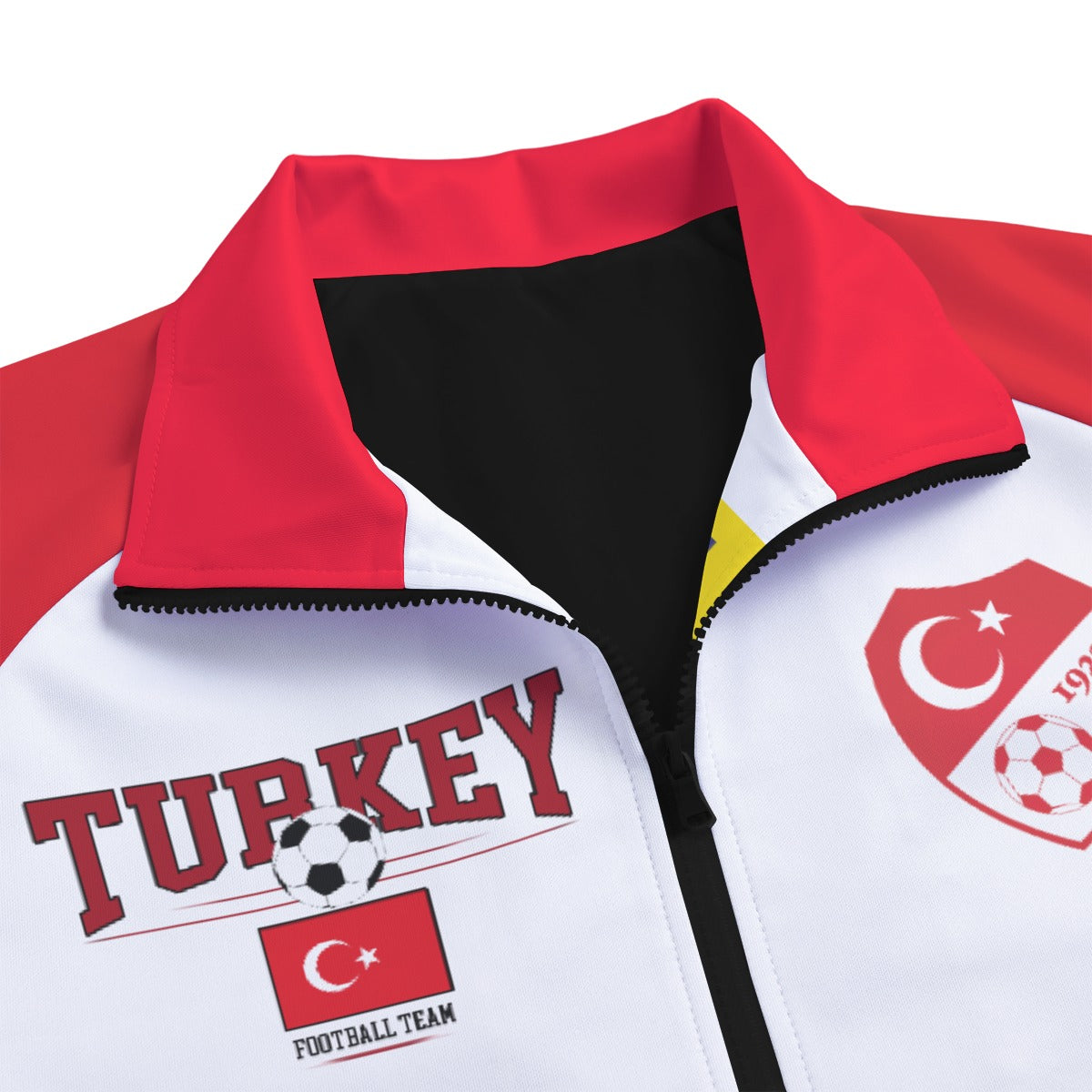 Lavender Turkey Football Team Retro Jacket for Women and Men – 90s Vintage Red White Soccer Streetwear Zip Up Coat