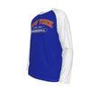 White Smoke New York Baseball Blue Raglan Shirt with White Sleeves – Long Sleeve Game Day Tee