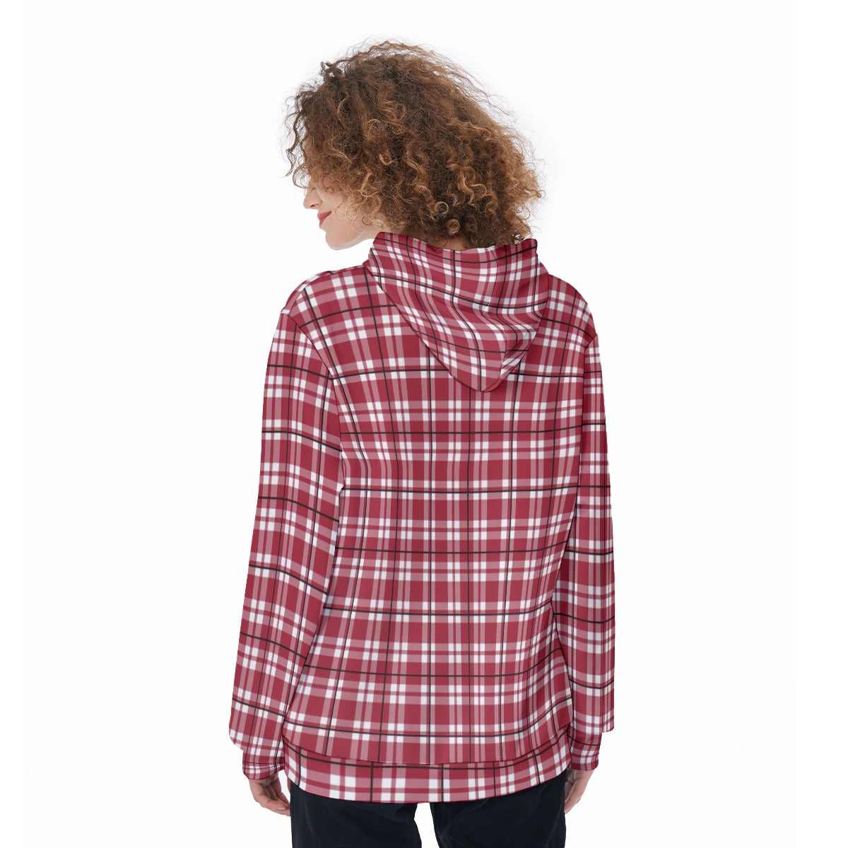 Alabama Crimson Tide Tartan Plaid Crimson White Women's Pullover Hoodie streetwear fashion product image 4