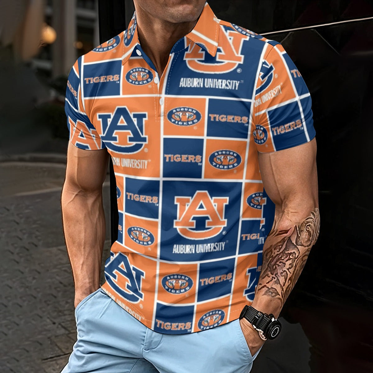Auburn Tigers Men's Polo Shirt - Auburn aesthetic tee varsity sportswear product image 1.0