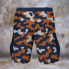Dark Gray Chicago Football Camo Cargo Shorts for Men – Navy Orange Game Day Utility Shorts
