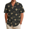 New Orleans Saints Men's Hawaiian Shirt|150GSM black gold football back view streetwear style