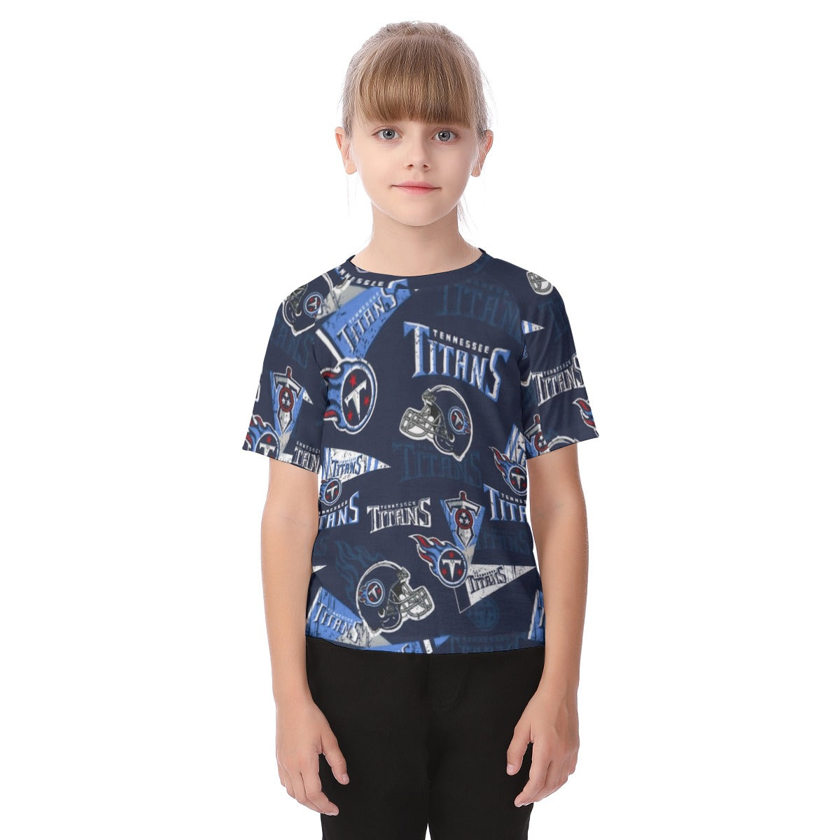 Tennessee Titans Kid's T-shirt navy light blue football back view game day look