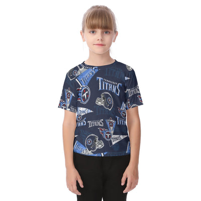 Tennessee Titans Kid's T-shirt navy light blue football back view game day look