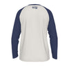 Light Gray New York Baseball Raglan Long Sleeve Shirt – White and Navy Varsity Athletic Design Est. 1903