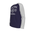 Dark Slate Gray New York Baseball Raglan Long Sleeve Shirt – Navy and Light Gray Heritage Athletic Tee Est. 1903