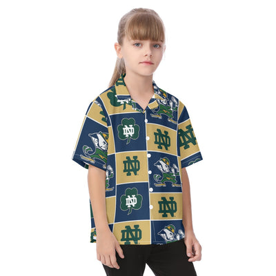Notre Dame Fighting Irish Kid's Hawaiian Vacation Shirt White varsity sports apparel
