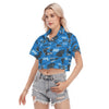 carolina-panthers-womens-cropped-shirt black blue football side view urban fit