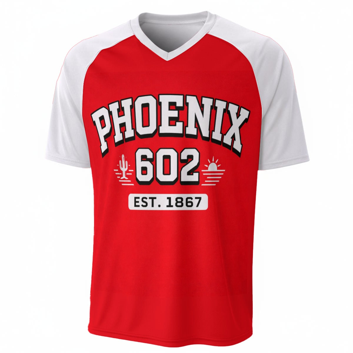 Phoenix 602 Varsity T-Shirt – Red White Athletic City Streetwear