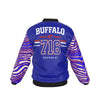 White Smoke Buffalo 716 Blue Varsity Bomber Jacket – XL Unisex Game Day Streetwear