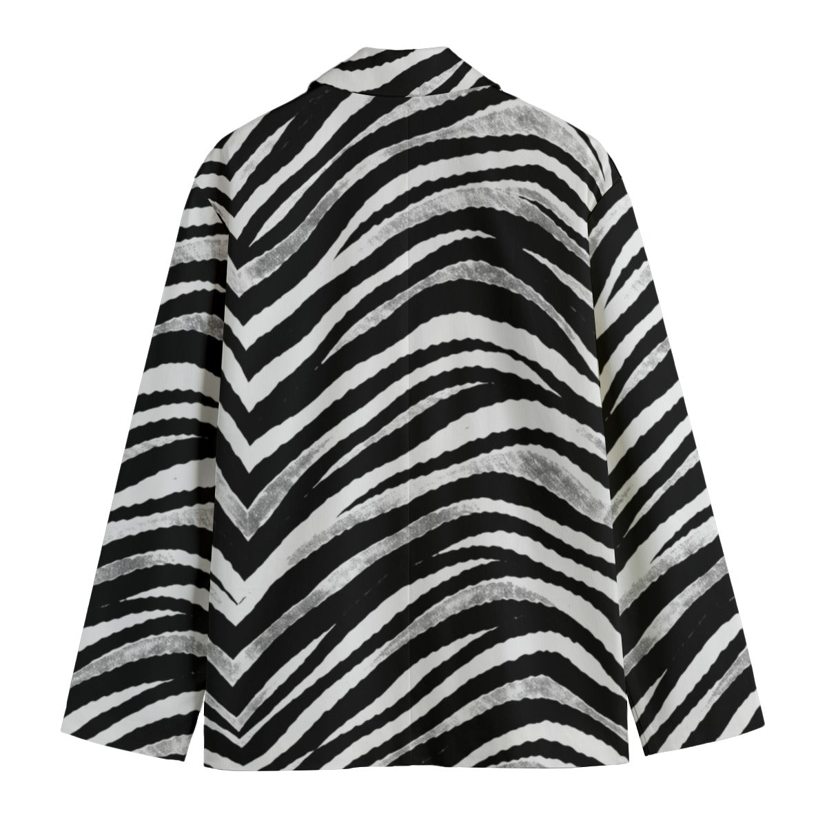 White Smoke Las Vegas Football Zebra Flat Lapel Collar Blazer – Black and White Game Day Streetwear