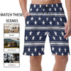 White Smoke Dallas Football Striped Men's Short Pants