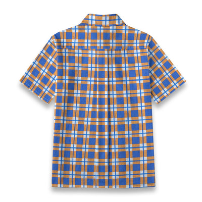 florida gators tartan plaid blue orange  women tartan plaid game day shirt