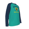 White Smoke San Francisco Baseball and City Life Raglan Long Sleeve Shirt – Teal and Navy