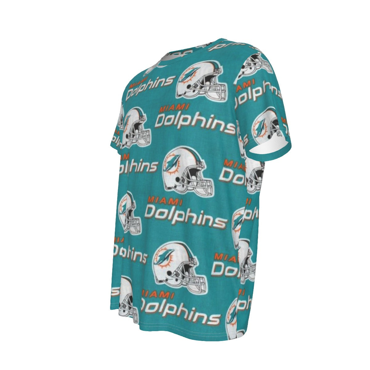 miami-dolphins-short-sleeve-t-shirt aqua orange football outfit back view