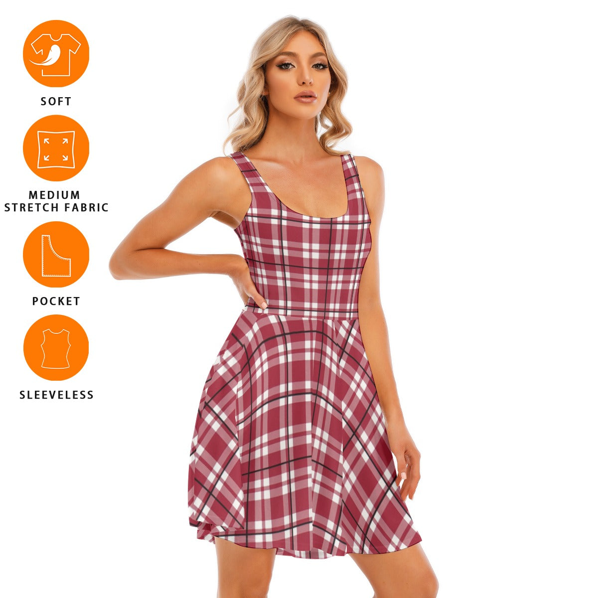 alabama crimson tide tartan plaid crimson white women's tank vest dress crimson white tartan plaid game day fashion
