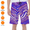 White Smoke Buffalo Zebra Football Men’s Beach Shorts With Lining – Game Day Summer Comfort