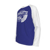 White Smoke Charlotte NC 704 Long Sleeve Varsity Shirt – Blue White Athletic Raglan Tee