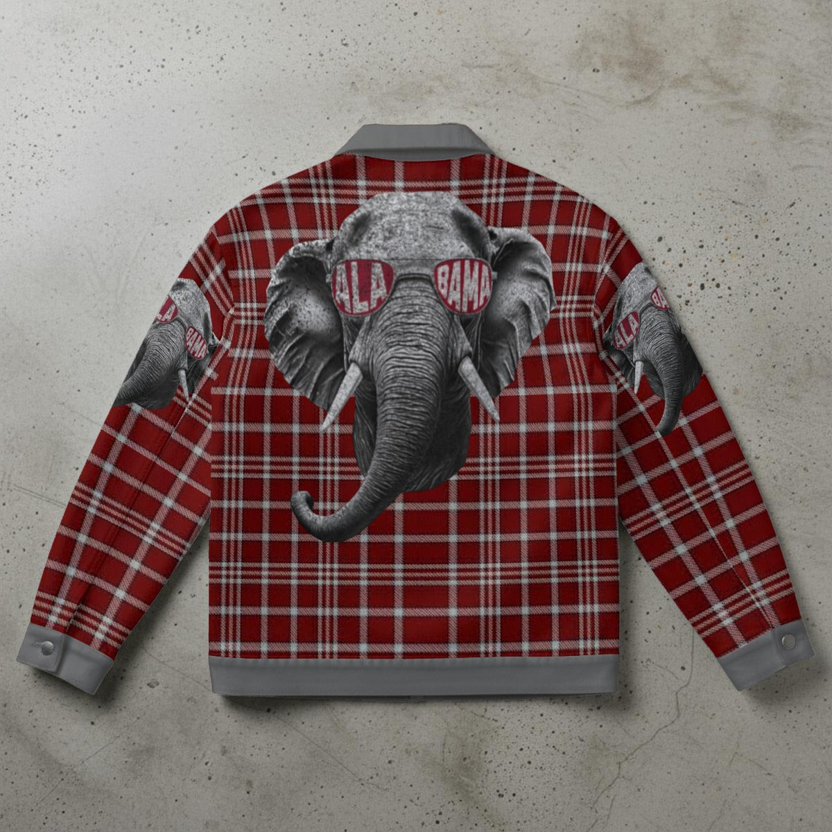 Alabama Crimson Tide Elephant Plaid Varsity Jacket – Premium Game Day Streetwear