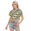 Michigan Wolverines Women's Cropped Shirt White varsity sports apparel