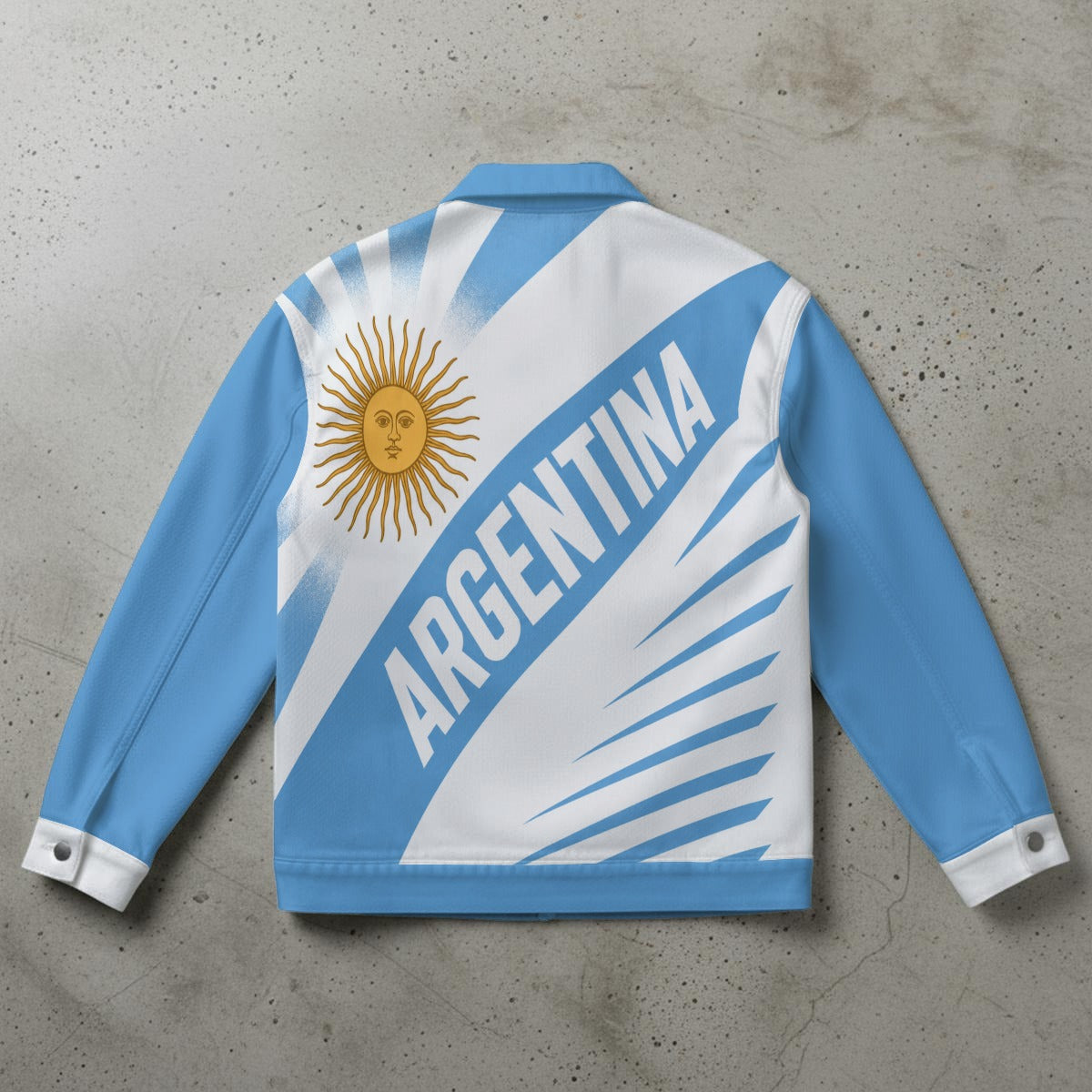 Chaqueta Argentina Celeste y Blanca Vintage Streetwear – Jacket Estilo Futbol Retro para Hombre y Mujer streetwear fashion product image 5