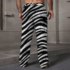 Dim Gray Las Vegas Football Zebra Loose Casual Pants with Pocket – Black and White Game Day Streetwear