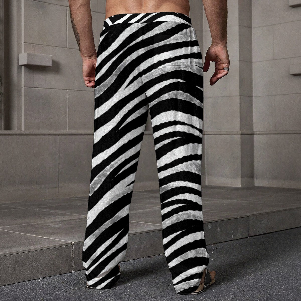 Las Vegas Football Zebra Loose Casual Pants with Pocket – Black and White Game Day Streetwear