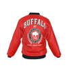 White Smoke Buffalo football hokey and baseball red bomber Jacket With Sleeve Pocket