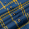 West Virginia Mountaineers Tartan Plaid Blue Gold Women's Shirt | 125GSM Cotton