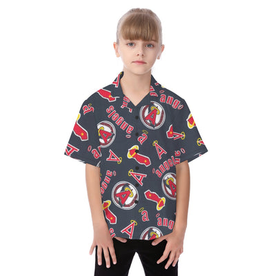 Los Angeles Angels Kid's Hawaiian Vacation Shirt los angeles angels baseball fan apparel california game day outfit