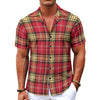 San Francisco Football Plaid Men's Hawaiian Shirt With Button Closure – lightweight game day shirt, fan gear, image 1.0