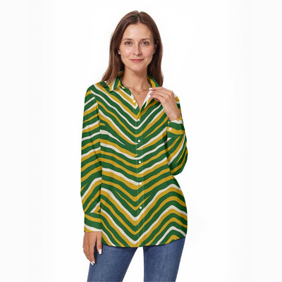 Green Bay Football Yellow Green Women’s Long Sleeve Shirt – Game Day Streetwear – fan gear, breathable comfort wear, image 1.0