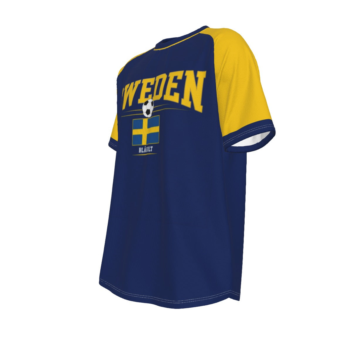 Sweden Soccer T-Shirt Blue and Yellow – Sweden Football Fan Shirt with Flag Graphic streetwear fashion product image 7