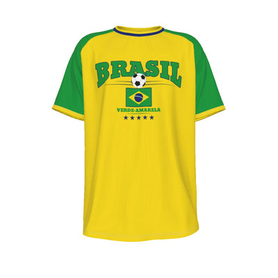 Brazil Soccer Fan T-Shirt – Vintage Brasil Football Shirt Retro Verde Amarela Style | Classic Brazil Soccer Tee – sportswear style, lightweight game day shirt, image 1.0