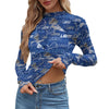 Detroit Lions  Women's Mesh T-shirt blue silver football back view game day look