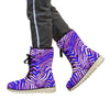 White Smoke Buffalo Zebra Football Plush Boots – Cozy Game Day Comfort