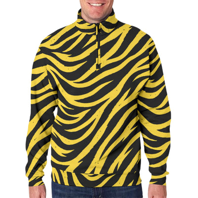 Pittsburgh Football Yellow Black Zebra Men’s Hidden Half-Zip Placket Hoodie – Game Day Streetwear – football shirt, lightweight game day shirt, image 1.0