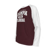 Dark Slate Gray Tampa Florida USA Burgundy and White Long Sleeve Shirt Men Varsity Raglan Tee