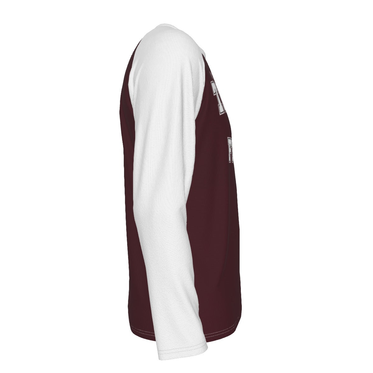 Lavender Tampa Florida USA Burgundy and White Long Sleeve Shirt Men Varsity Raglan Tee