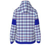White Smoke Buffalo football tartan plaid Women's Borg Fleece Hoodie With Half Zip