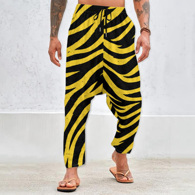 Pittsburgh Football Yellow Black Zebra Men’s Harem Pants – game day outfit, game day outfit, image 1.0