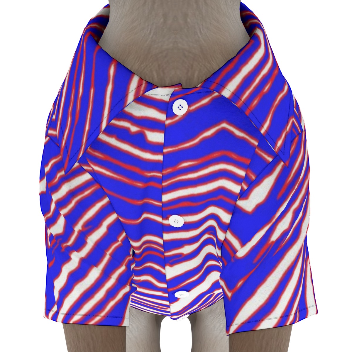 Buffalo zebra Pet‘s Hawaiian Shirt – Red Blue White Zebra Game Day Style