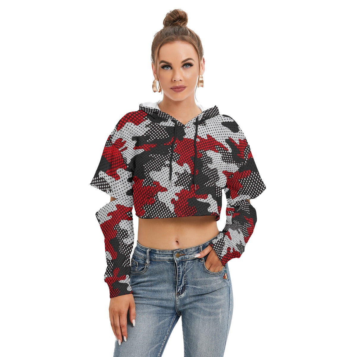 Georgia Football college camo Women's Heavy Fleece Hoodie With Hollow Out Sleeve – game day outfit, nfl fan apparel, image 1.0