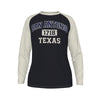 San Antonio Texas 1718 Navy and Cream Long Sleeve Shirt Men Varsity Raglan Tee – breathable comfort wear, casual fan outfit, image 1.0